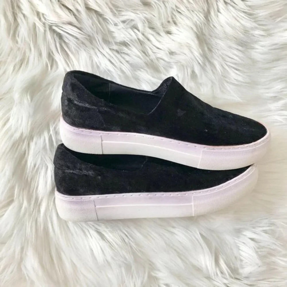 J/Slides Black Velvet Acer Slip Ons 6 - Picture 1 of 4